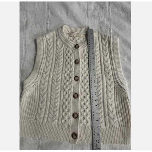 LA MAILLE SEZANE GILET ROXANE ECRU SWEATER VEST XS NWT - Picture 3 of 10